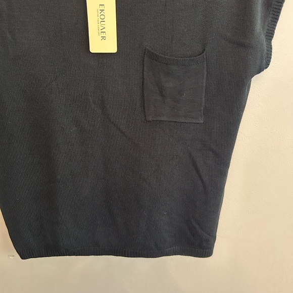 NWT Ekouaer black short sleeved sweater size M - Picture 7 of 12